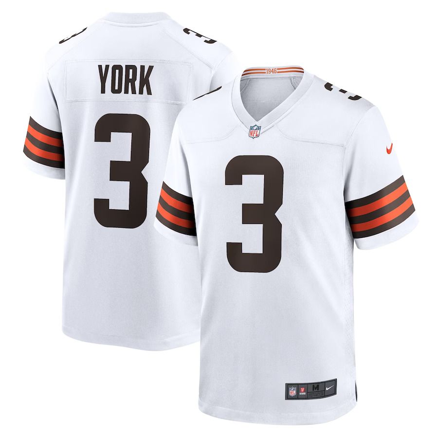 Men Cleveland Browns #3 Cade York Nike White Game Player NFL Jersey